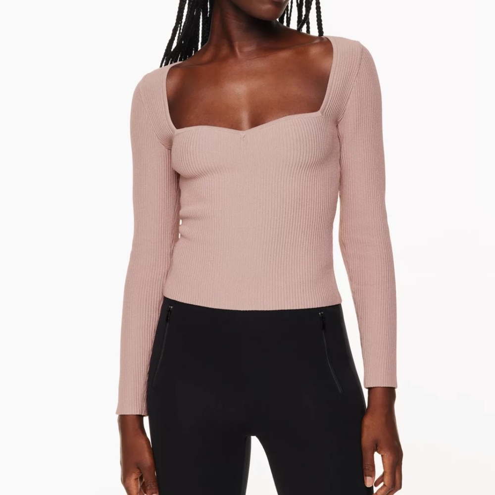 Aritzia sculpt knit sweetheart long sleeve